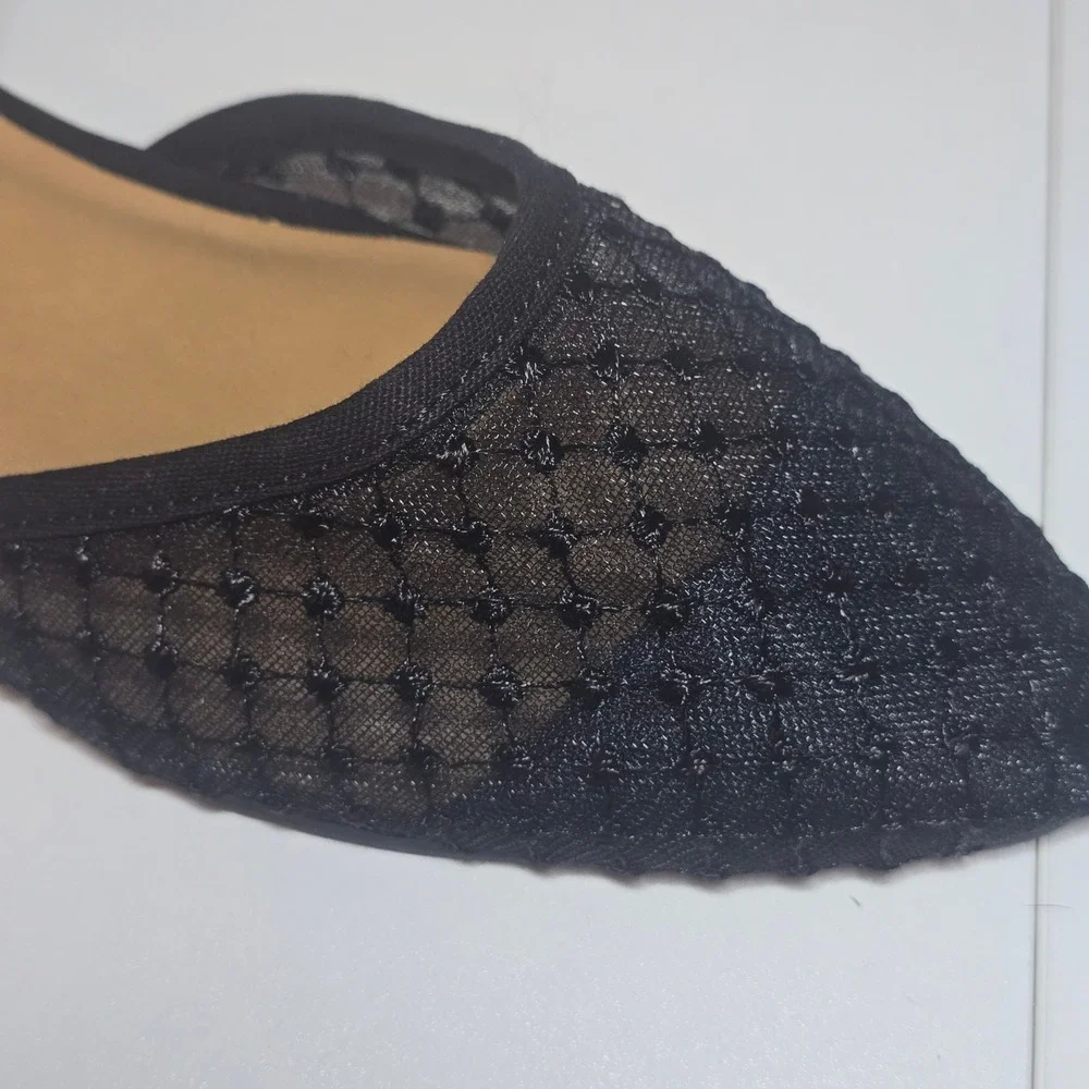 Seychelles Mavis Black Mesh Lace Mary Jane Wedge Heels Womens 9W N50826FWY